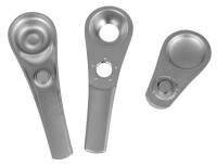 Metall Purpfeife mit Schiebedeckel Silber matt