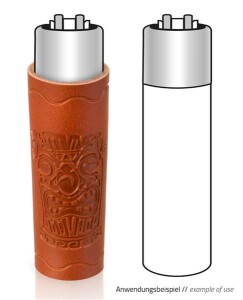 Lederhülle/Cover für Feuerzeuge "Tiki I"