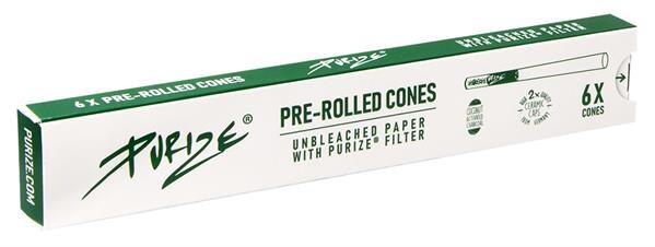 PURIZE Pre-Rolled KS Cones mit Aktivkohlefilter 6er Pack